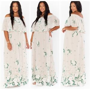 Show Me Your Mumu Hacienda maxi dress bouquet toss floral off shoulder XXL NWT